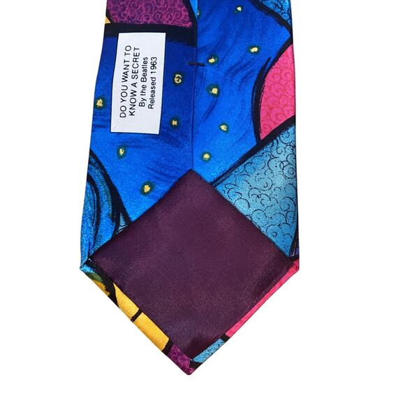 2000 The Beatles Do You Want To Know A Secret Mens 100% Silk Necktie Tie Art - Picture 5 of 7